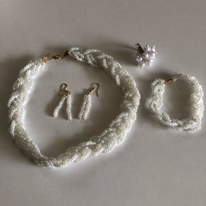 Faux White Pearl Set
